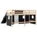 Lit mezzanine enfants et rideaux blanc/noir 90x190cm pin massif - Photo n°10