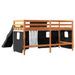 Lit mezzanine enfants et rideaux blanc/noir 90x190cm pin massif - Photo n°10