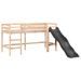 Lit mezzanine enfants et rideaux blanc/noir 90x200cm pin massif - Photo n°7