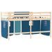 Lit mezzanine enfants et rideaux bleu 80x200cm bois pin massif - Photo n°7