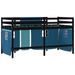 Lit mezzanine enfants et rideaux bleu 80x200cm bois pin massif - Photo n°7