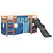 Lit mezzanine enfants et rideaux bleu 80x200cm bois pin massif - Photo n°4