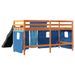 Lit mezzanine enfants et rideaux bleu 80x200cm bois pin massif - Photo n°10