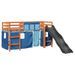 Lit mezzanine enfants et rideaux bleu 90x200cm bois pin massif - Photo n°2