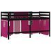 Lit mezzanine enfants et rideaux rose 80x200cm bois pin massif - Photo n°7