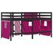 Lit mezzanine enfants et rideaux rose 80x200cm bois pin massif - Photo n°6