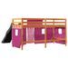 Lit mezzanine enfants et rideaux rose 90x190cm bois pin massif - Photo n°10