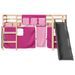 Lit mezzanine enfants et rideaux rose 90x200cm bois pin massif - Photo n°6