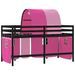 Lit mezzanine enfants et tunnel rose 90x190 cm bois pin massif - Photo n°7