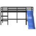 Lit mezzanine enfants toboggan 80x200 cm bois pin massif - Photo n°5