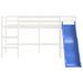 Lit mezzanine enfants toboggan blanc 80x200 cm bois pin massif - Photo n°5