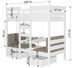 Lit mezzanine et superposé 2 couchages avec 2 tiroirs de rangement blanc 90x200 cm Sulutia - Photo n°4