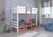Lit mezzanine et superposé 2 couchages avec 2 tiroirs de rangement blanc et rose 90x200 cm Sulutia - Photo n°2