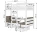 Lit mezzanine et superposé 2 couchages avec 2 tiroirs de rangement blanc et rose 90x200 cm Sulutia - Photo n°4