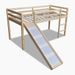 Lit Mezzanine pour enfants avec toboggan et échelle Bois naturel - Photo n°1