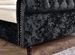 Lit moderne tête de lit haute capitonnée tissu noir Kapy 140x190 cm - Photo n°3