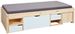 Lit multi-rangement pin massif clair et blanc Jam 90 - Photo n°1