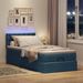 Lit ottoman avec matelas bleu 90x200 cm tissu - Photo n°1
