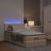 Lit ottoman avec matelas crème 90x200 cm tissu - Photo n°1