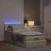 Lit ottoman avec matelas crème 90x200 cm tissu - Photo n°1