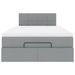 Lit ottoman avec matelas gris clair 120x190 cm tissu - Photo n°6