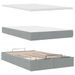 Lit ottoman avec matelas gris clair 120x190 cm tissu - Photo n°7