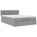 Lit ottoman avec matelas gris clair 140x190 cm tissu - Photo n°5