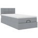 Lit ottoman avec matelas gris clair 90x200 cm tissu - Photo n°5