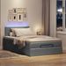 Lit ottoman avec matelas gris foncé 120x190 cm tissu - Photo n°1