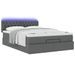 Lit ottoman avec matelas gris foncé 140x190 cm tissu - Photo n°3