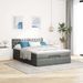 Lit ottoman avec matelas gris foncé 140x190 cm tissu - Photo n°4