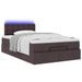 Lit ottoman avec matelas marron foncé 120x200 cm tissu - Photo n°3