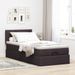 Lit ottoman avec matelas marron foncé 90x200 cm tissu - Photo n°4