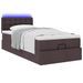 Lit ottoman avec matelas marron foncé 90x200 cm tissu - Photo n°3