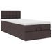 Lit ottoman avec matelas marron foncé 90x200 cm tissu - Photo n°5