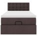 Lit ottoman avec matelas marron foncé 90x200 cm tissu - Photo n°6