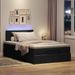 Lit ottoman avec matelas noir 120x200 cm tissu - Photo n°1