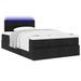 Lit ottoman avec matelas noir 120x200 cm tissu - Photo n°3