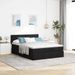 Lit ottoman avec matelas noir 140x190 cm tissu - Photo n°4