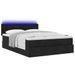 Lit ottoman avec matelas noir 140x190 cm tissu - Photo n°3