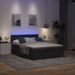 Lit ottoman avec matelas noir 140x200 cm tissu - Photo n°1