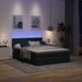 Lit ottoman avec matelas noir 140x200 cm tissu - Photo n°1