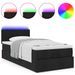 Lit ottoman avec matelas noir 90x200 cm tissu - Photo n°2