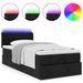 Lit ottoman avec matelas noir 90x200 cm tissu - Photo n°2