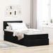 Lit ottoman avec matelas noir 90x200 cm tissu - Photo n°4