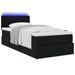 Lit ottoman avec matelas noir 90x200 cm tissu - Photo n°3