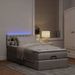 Lit ottoman avec matelas taupe 100x200 cm tissu - Photo n°1