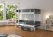 Lit superposé 2 niveaux avec 2 tiroirs de rangement blanc et gris graphite 90x200 cm Palko - Photo n°2