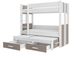 Lit superposé 3 places 90x200 cm ARKO - 2 tiroirs de rangement et 3 sommiers - Photo n°1