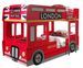 Lit superposé Bus Londonien 90x200 cm – Rouge – Sommiers inclus - Photo n°1